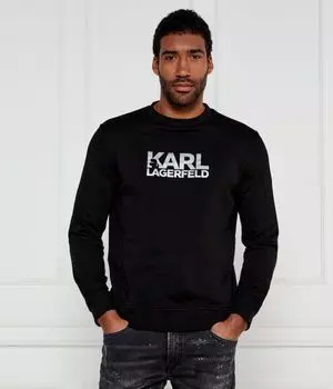 Толстовка Karl Lagerfeld Regular Fit, черный / серебряный