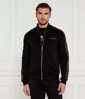 Толстовка Karl Lagerfeld Regular Fit на молнии, черный / золотой