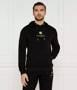 Толстовка Karl Lagerfeld Regular Fit с логотипом, черный / золотой