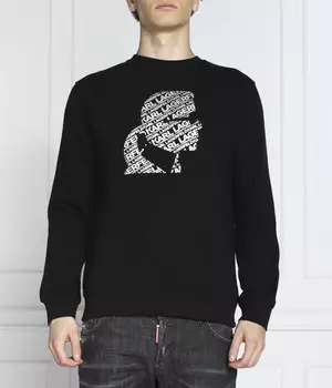 Толстовка Karl Lagerfeld Regular Fit с принтом логотипа, черный