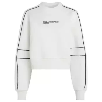 Толстовка Karl Lagerfeld Relaxed Crop Piping, белый