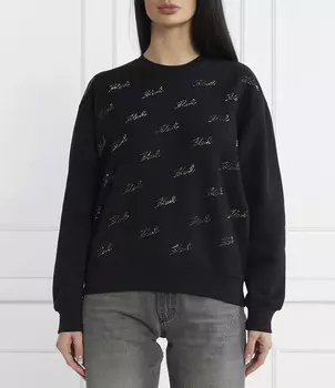Толстовка Karl Lagerfeld rhinestone karl Loose fit, черный
