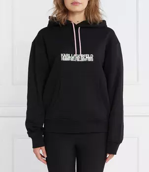 Толстовка Karl Lagerfeld seasonal logo hoodie Relaxed fit, черный