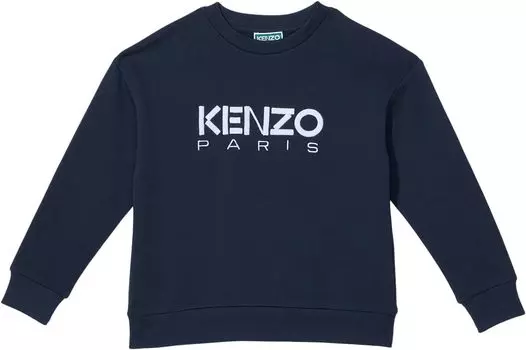 Толстовка Kenzo Sweatshirt Embroidered Logo On Chest, темно-синий