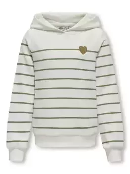 Толстовка KIDS ONLY с капюшоном "KOGADELLE L/S STRIPE HOOD CS SWT", зеленый