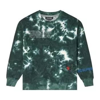 Толстовка KidSuper Dyed Crewneck, зеленый