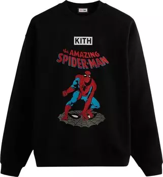 Толстовка Kith For Spider-Man Allies Vintage Crewneck 'Black', черный