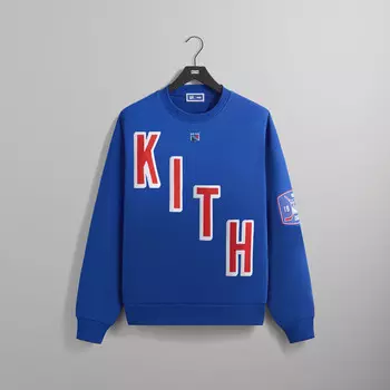 Толстовка Kith for the New York Rangers Skewed Nelson Crewneck, цвет Cyclone