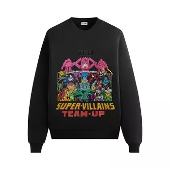 Толстовка Kith x Marvel Team Up Vintage Nelson Crewneck, черный