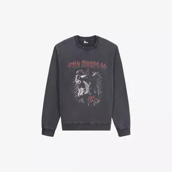 Толстовка классического кроя из хлопкового джерси с графическим принтом The Kooples, черный