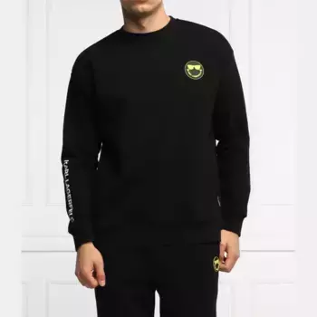 Толстовка классического кроя Karl Lagerfeld x Smiley Karl Lagerfeld, черный