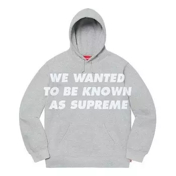 Толстовка known as hooded sweatshirt 'grey white' Supreme, серый