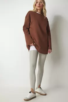 Толстовка - Коричневый - Классический крой Happiness stanbul, коричневый