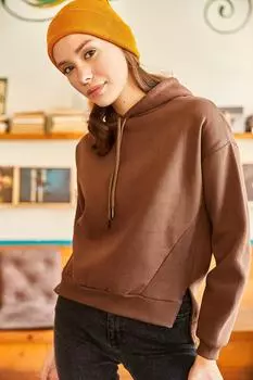 Толстовка - Коричневый - Классический крой Olalook, коричневый