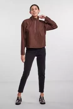 Толстовка - Коричневый - Классический крой PIECES, коричневый