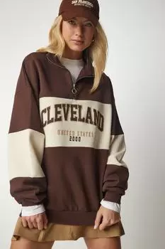 Толстовка - Коричневый - Oversize Happiness stanbul, коричневый