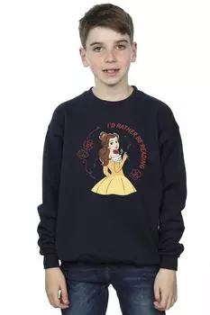 Толстовка «Красавица и чудовище, я бы лучше читала» Disney, темно-синий