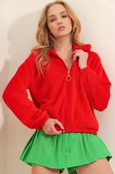 Толстовка - Красный - Классический крой Trend Alaat Stili, красный