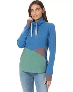 Толстовка L.L.Bean Cozy Color-Block Sweatshirt, цвет Marine Blue Heather/Sea Green Heather