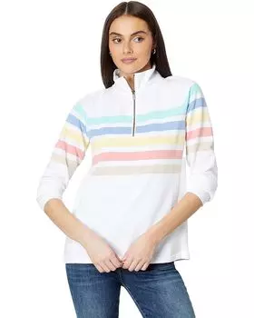 Толстовка L.L.Bean Peaks Island 1/4 Zip, цвет White Multi Stripe