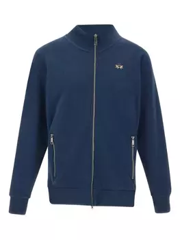 Толстовка La Martina с высоким воротом и застежкой-молнией спереди, синий