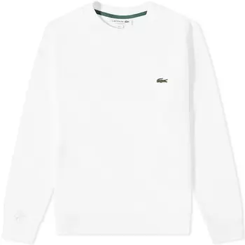 Свитшот мужской Lacoste Classic Crew Sweat с логотипом бренда, белый