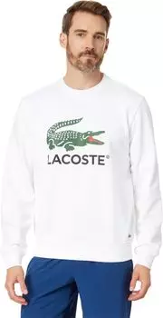 Толстовка Lacoste Crocodile Print Crew Neck Sweatshirt, белый