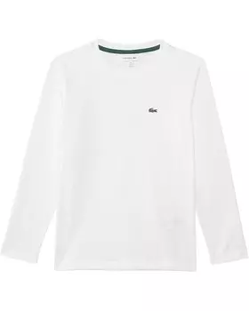 Толстовка Lacoste Kids Long Sleeve Crew Neck Cotton T-Shirt, белый