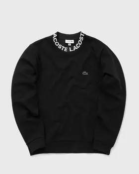 Толстовка Lacoste Logo Jacquard Collar Double Face Sweatshirt, черный
