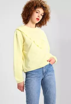 Толстовка LADIES TERRY VOLANT CREW Urban Classics, цвет powderyellow