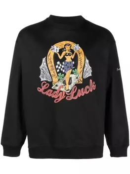 Толстовка Lady Luck с графичным принтом RASSVET, черный