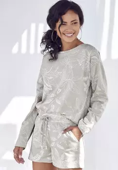 Толстовка LASCANA, цвет Grau Gemustert