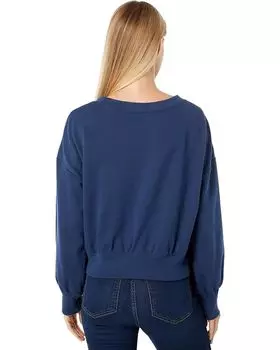 Толстовка Lauren James Penn State Nittany Lions Cropped Crew Neck Sweatshirt, темно-синий