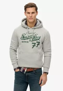 Толстовка LEATHER & BOOT CO SCRIPT Superdry, темно-серый