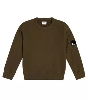 Толстовка Lens из хлопкового джерси C.P. COMPANY KIDS, коричневый