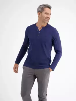 Толстовка LERROS "Серафино с длинными рукавами и вышивкой логотипа LERROS", синий