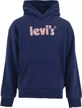 Толстовка Levi's Kids с капюшоном, для ДЕВОЧЕК, синий
