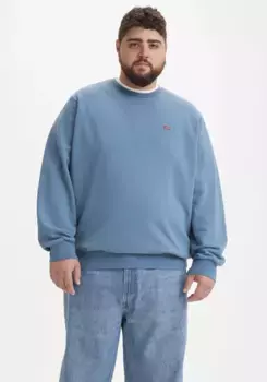 Толстовка Levi's Plus "BIG ORIGINAL HM CREW" с логотипом в виде крыла летучей мыши, синий