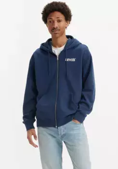 Толстовка Levi's "RELAXED GRAPHIC ZIPUP" с большим принтом на спине, цвет Ssnl Hl Logo P&P Tie