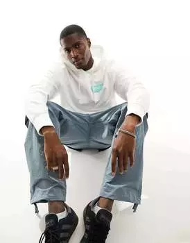 Толстовка Levi's в цветных блоках с небольшим логотипом в виде крыла летучей мыши серого/белого цвета