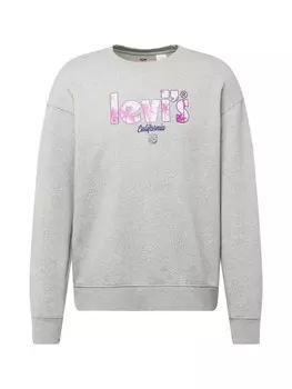 Толстовка LEVIS Relaxd Graphic Crew, цвет mottled grey