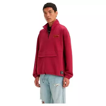 Толстовка Levis Relaxed Graphic 1/4 Zip Pouch, красный