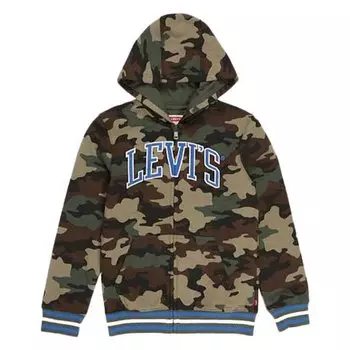 Толстовка Levis Striped Rib Full Zip, зеленый