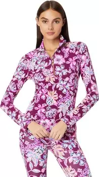 Толстовка Lilly Pulitzer Justine Half Zip Upf 50+, цвет Amarena Cherry Tropical with A Twist