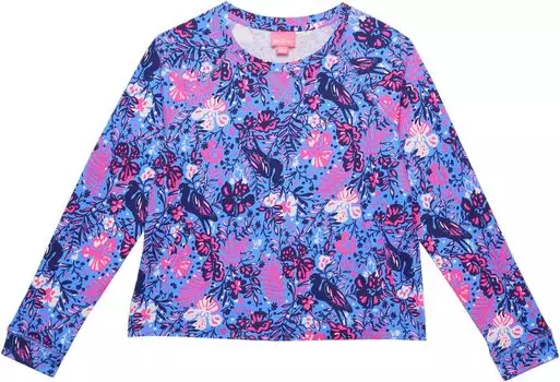 Толстовка Lilly Pulitzer Mini Emmaline Pullover, цвет Boca Blue Birds Eye View