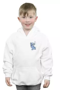 Толстовка Lilo And Stitch с принтом груди на спине Disney, белый