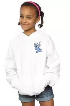 Толстовка Lilo And Stitch с принтом груди на спине Disney, белый