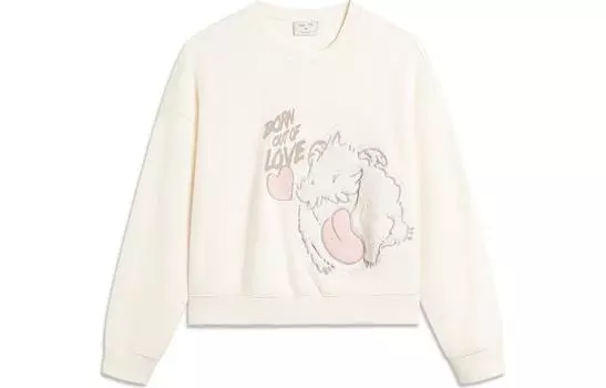 Толстовка LiNing x YINGXIONGLIANMENGPOLUO,LIANMINGKUAN, женская, цвета экрю, Ecru