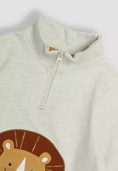 Толстовка LION APPLIQUE HALF ZIP REGULAR FIT JoJo Maman Bb, бежевый