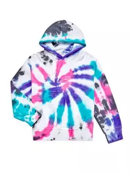 Толстовка Little Girl's & Girl's Space Tie-Dye с капюшоном Worthy Threads, разноцветный